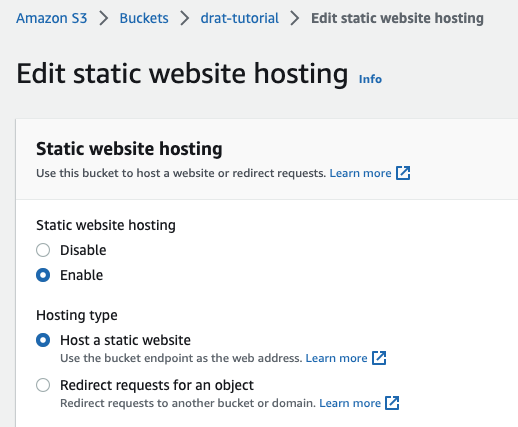 Enable static hosting